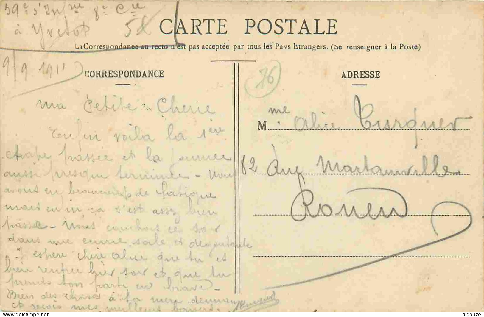 76 - Pavilly - L'Eglise - Animée - Correspondance - CPA - Oblitération Ronde De 1911 - Voir Scans Recto-Verso - Pavilly