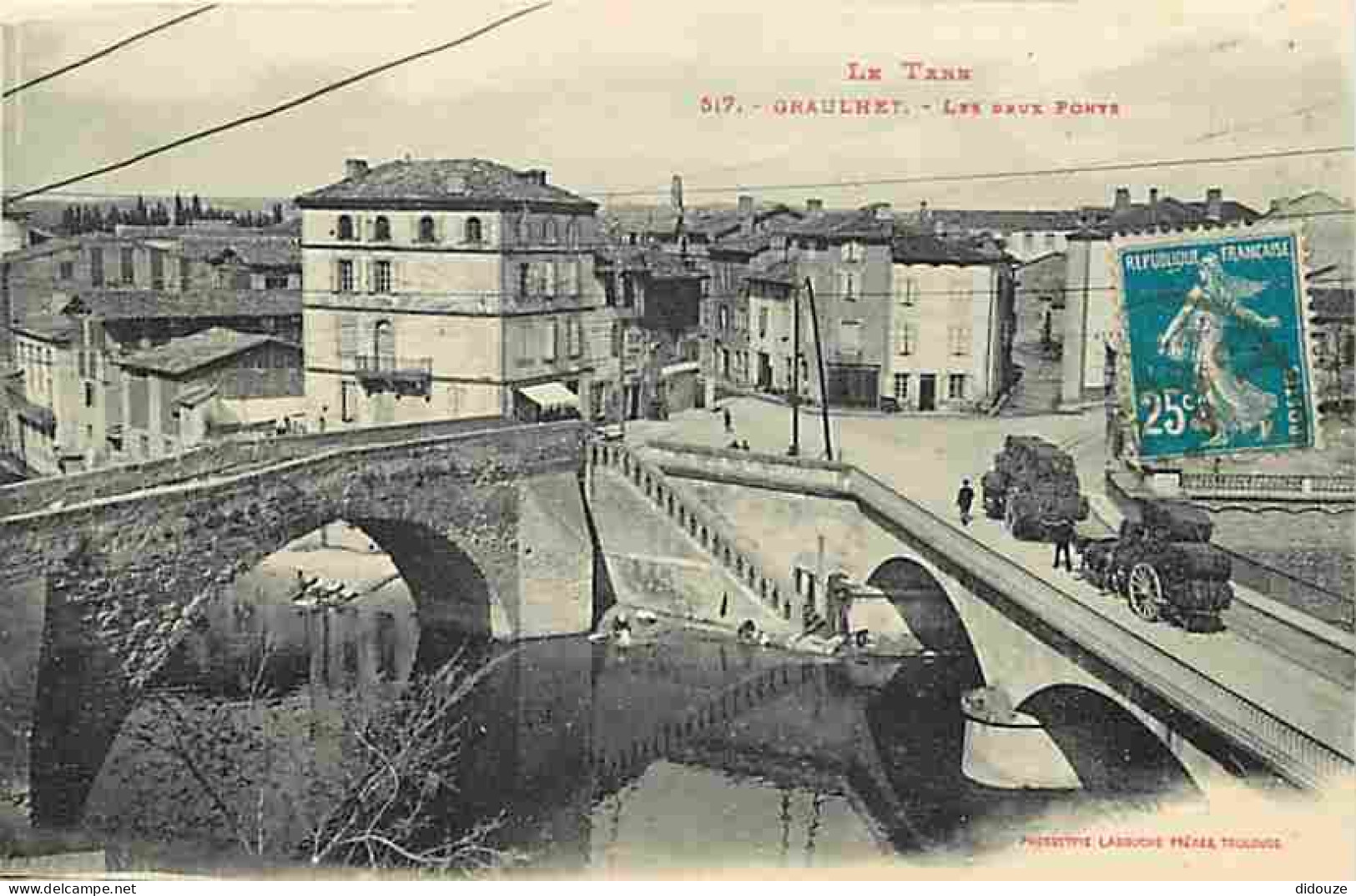 81 - Graulhet - Les Deux Ponts - Animée - Attelage De Boeufs - CPA - Voir Scans Recto-Verso - Graulhet