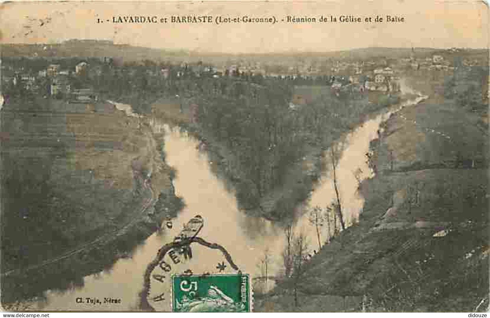 47 - Lavardac Et Barbaste - Réunion De La Gélise Et De Baïse - Oblitération Ronde De 1913 - Etat Pli Visible - CPA - Voi - Lavardac