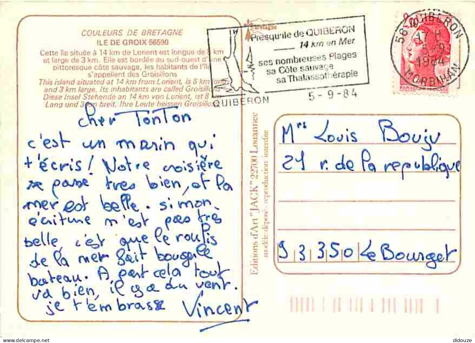 56 - Ile De Groix - Multivues - Flamme Postale - CPM - Voir Scans Recto-Verso - Groix