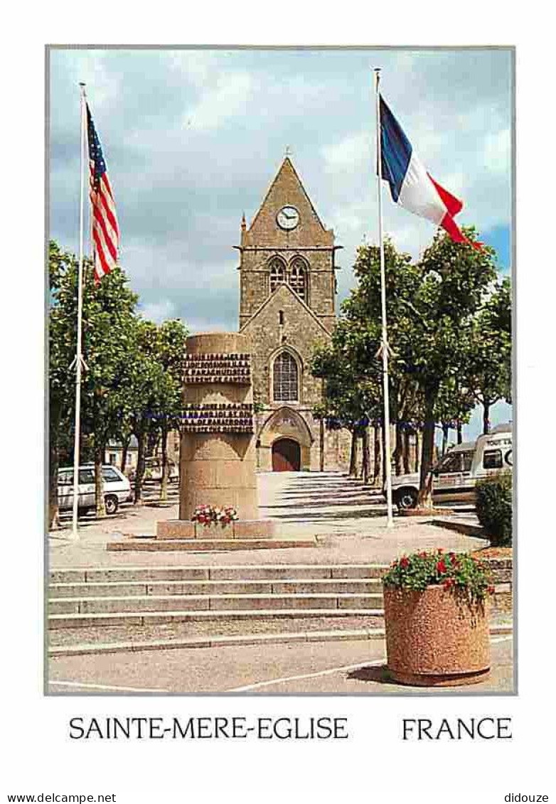 50 - Sainte Mère Eglise - Le Monument Américain Sur La Place De L'Eglise - Automobiles - Carte Neuve - CPM - Voir Scans  - Sainte Mère Eglise