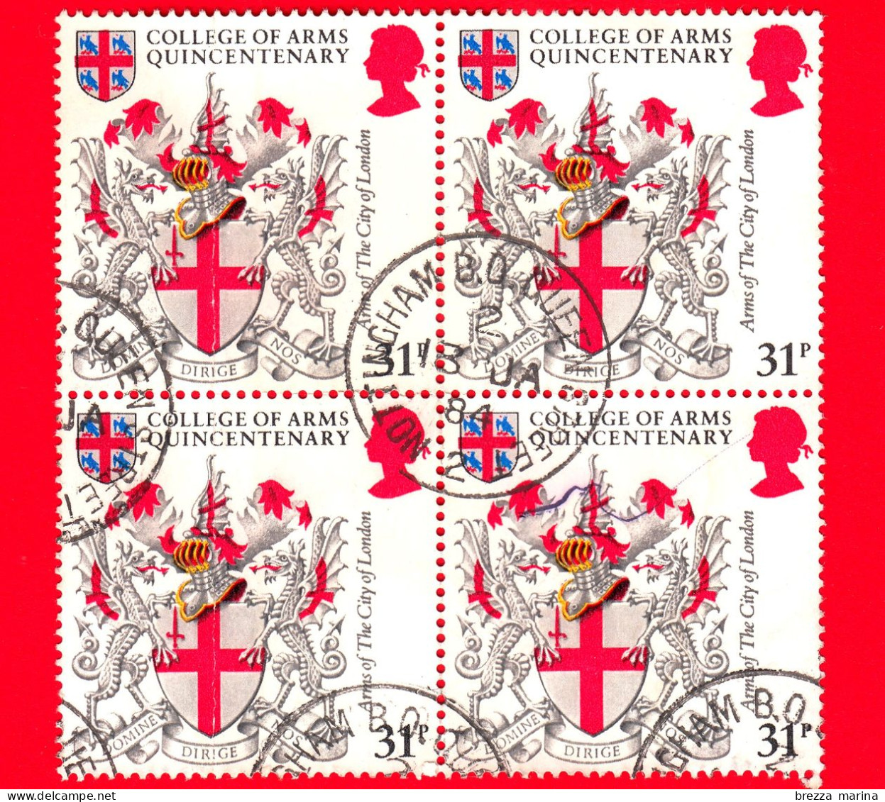 GB  - UK - GRAN BRETAGNA - Usato - 1984 - 150 Anni Dello Stemma Del College - Arms Of The City Of London - 31 - Gebraucht