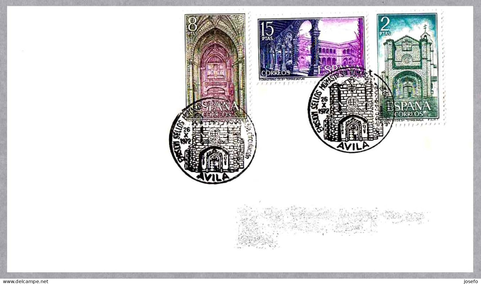 MONASTERIO DE SANTO TOMAS. FDC Avila 1972 - Abbazie E Monasteri