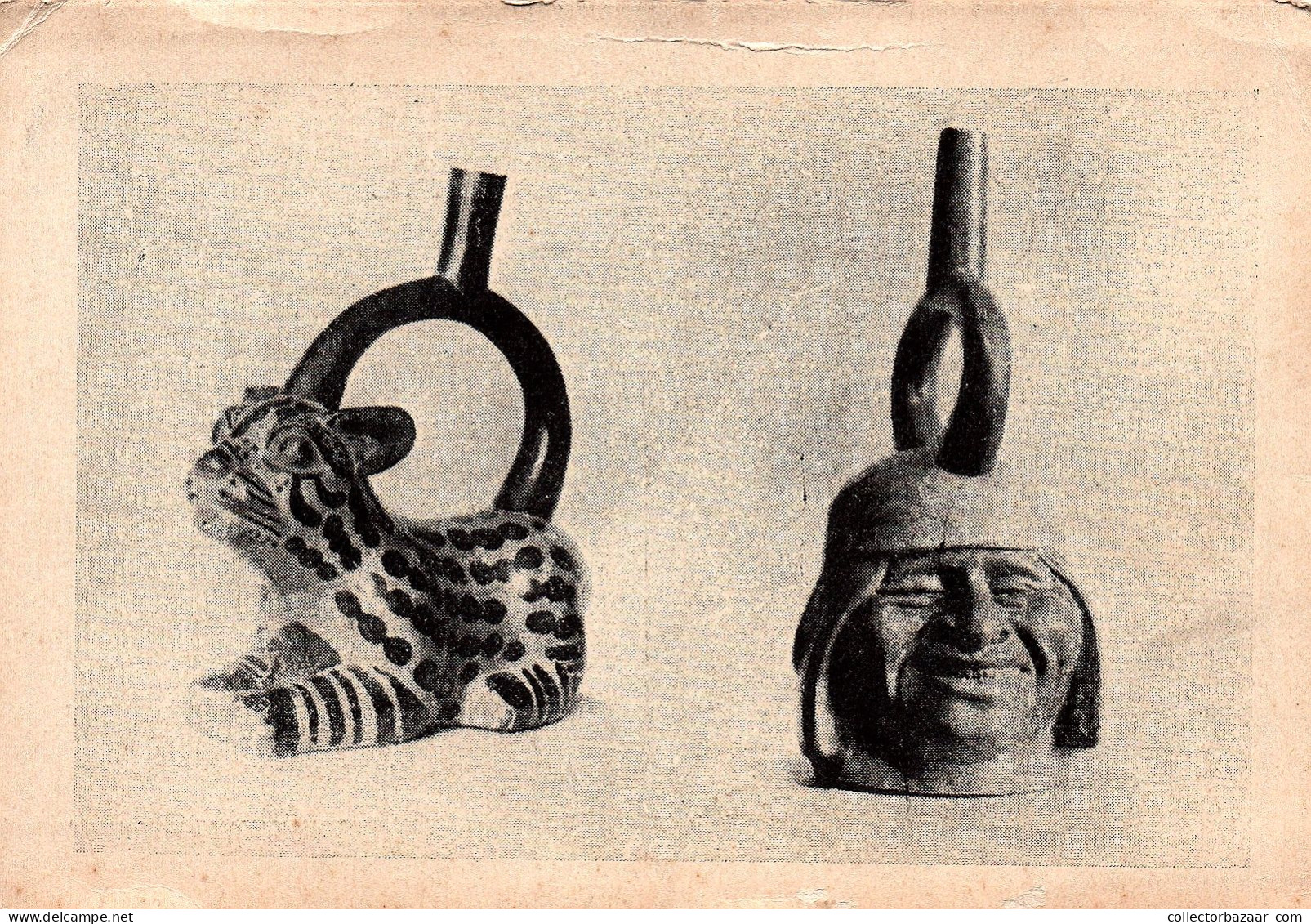 Peru Ceramic Pots National Museum Lima Religious Mochica Trujillo Wildcat Tiger - Peru