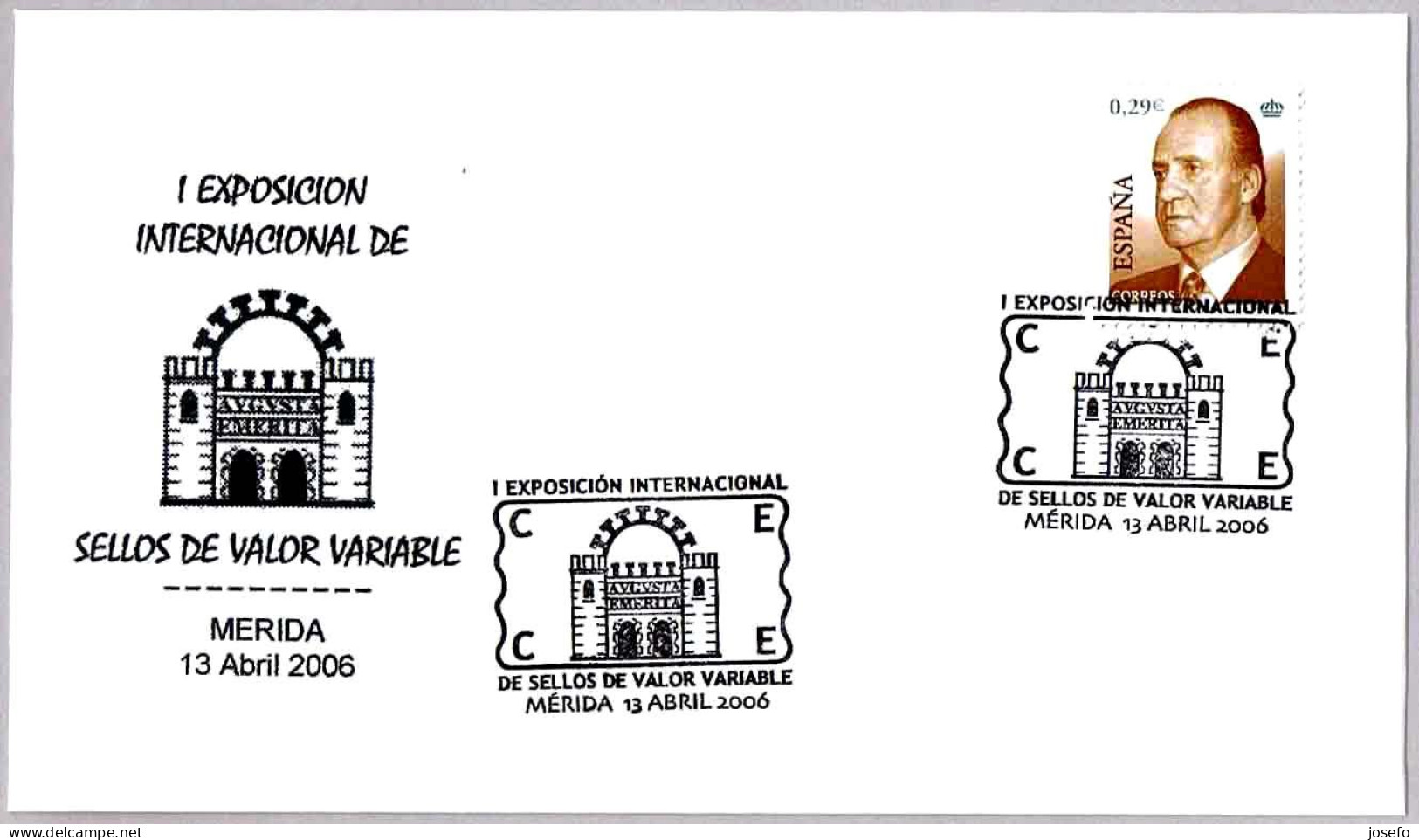 Matasellos EXP INTERN. SELLOS DE VALOR VARIABLE - ATM. Merida, Badajoz, Extremadura, 2006 - Timbres De Distributeurs [ATM]