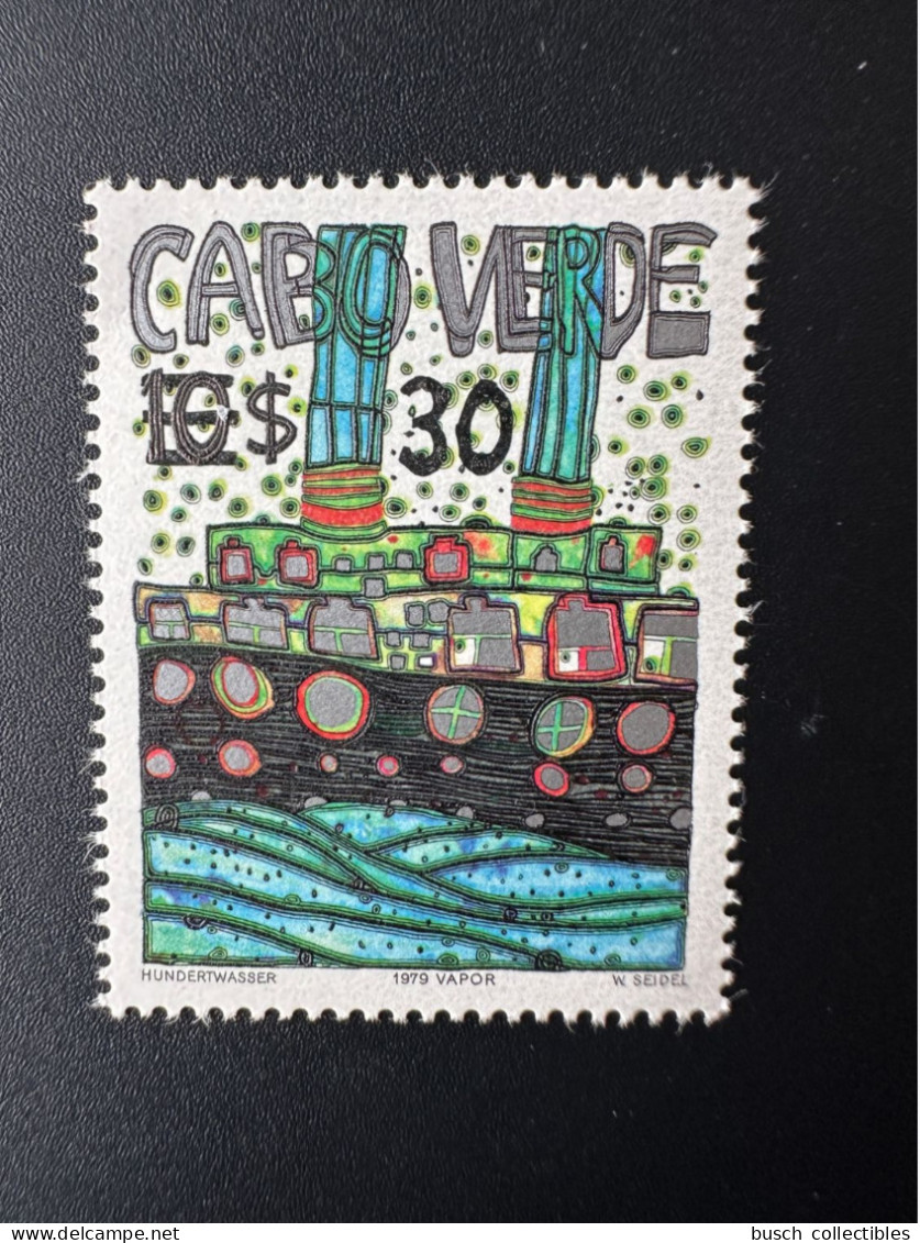 Cape Cabo Verde 1985 Mi. 496 Type I Friedensreich Hundertwasser Art Kunst Boat Schiff Bateau Ship Boot - Kaapverdische Eilanden