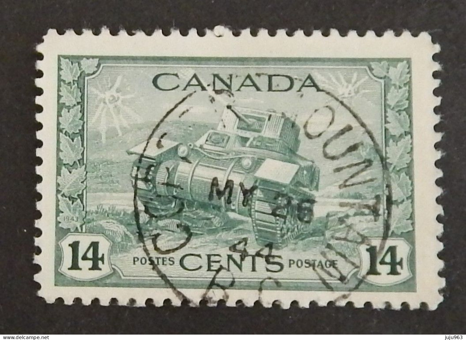 CANADA YT 215 OBLITÉRÉ "CHAR D ASSAUT" ANNÉES 1943/1948 - Used Stamps