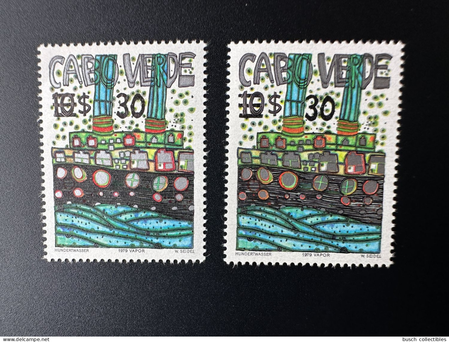 Cape Cabo Verde 1985 Mi. 496 Type I + II Friedensreich Hundertwasser Art Kunst Boat Schiff Bateau Ship Boot - Kap Verde