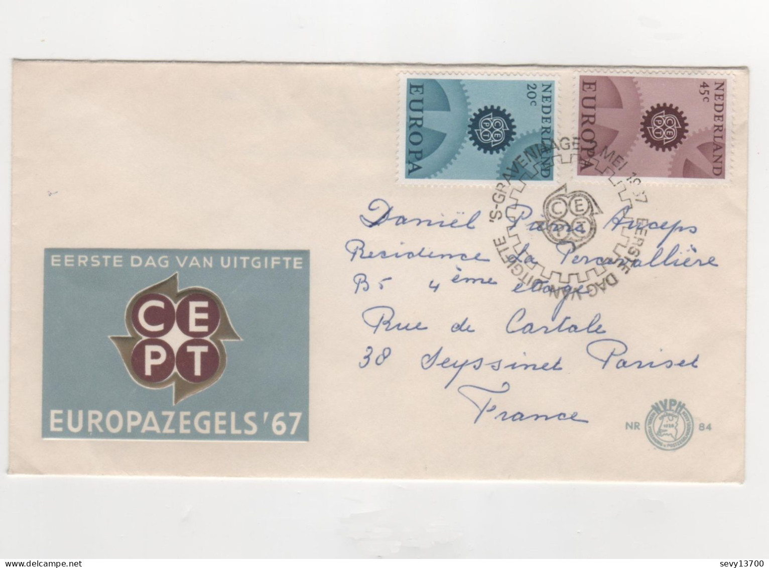 Pays Bas 2 Enveloppe 1er Jour De 1967 Europazegels Et 1er Jour Zomerzegelss - Poststempel