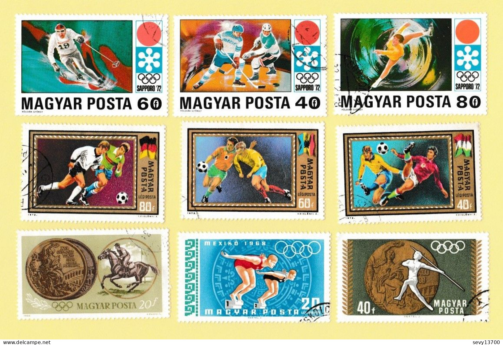 Hongrie - Magyar Posta - Lot De 37 Timbres Sports (jeux Olympiques, Foot Ball ;;;) - Collections