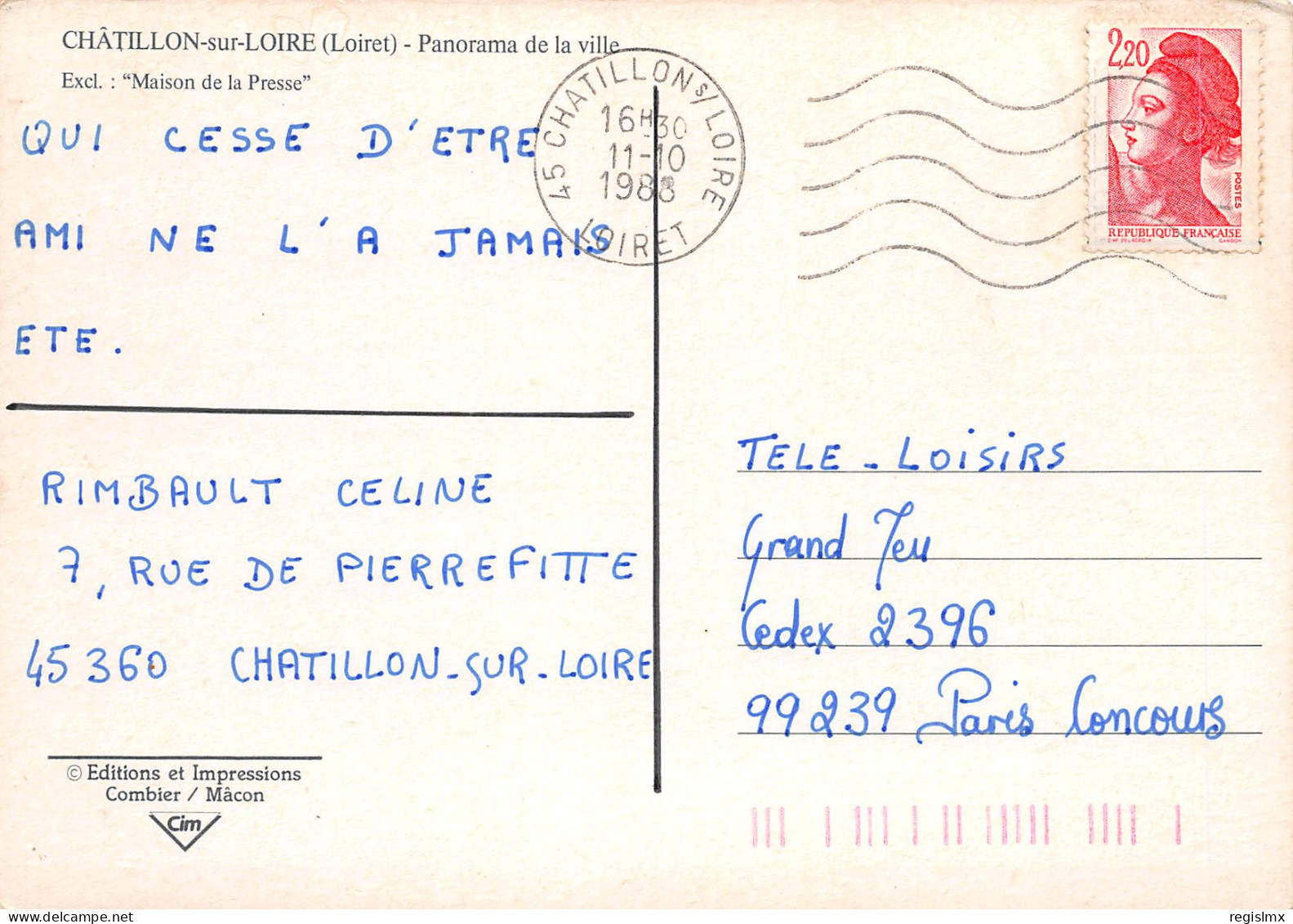 45-CHATILLON SUR LOIRE-N°3361-B/0383 - Chatillon Sur Loire