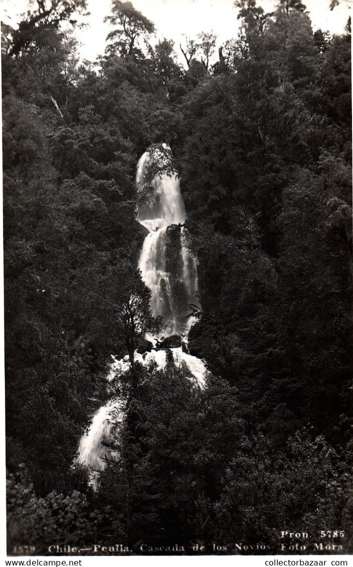 Chile Peulla Cascada De Los Novios Real Photo Waterfall Real Photo Postcard Ca 1940 - Chili