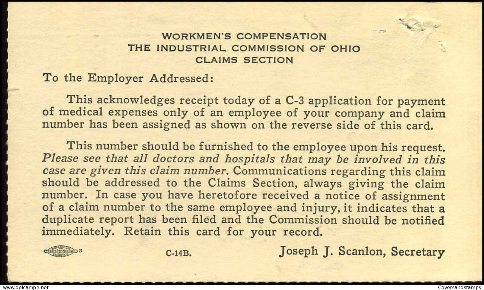 Postal Stationary - From Columbus,Ohio - 1941-60