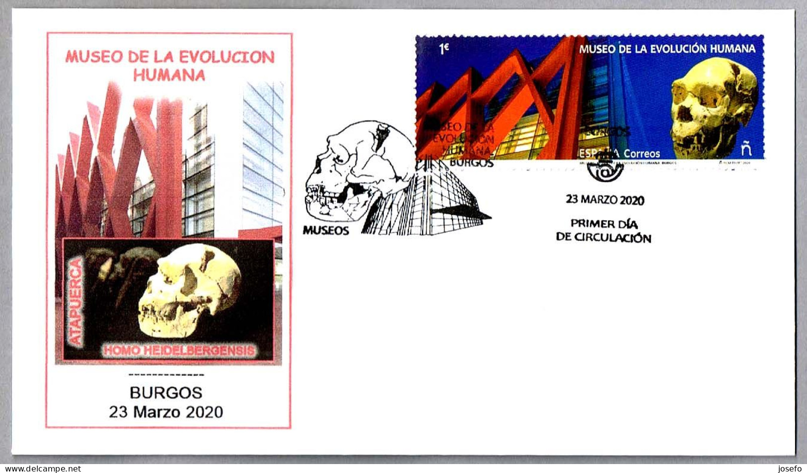 Museo De La Evolucion Humana - ATAPUERCA - Homo Heidelbergensis. FDC Burgos 2020 - Preistoria