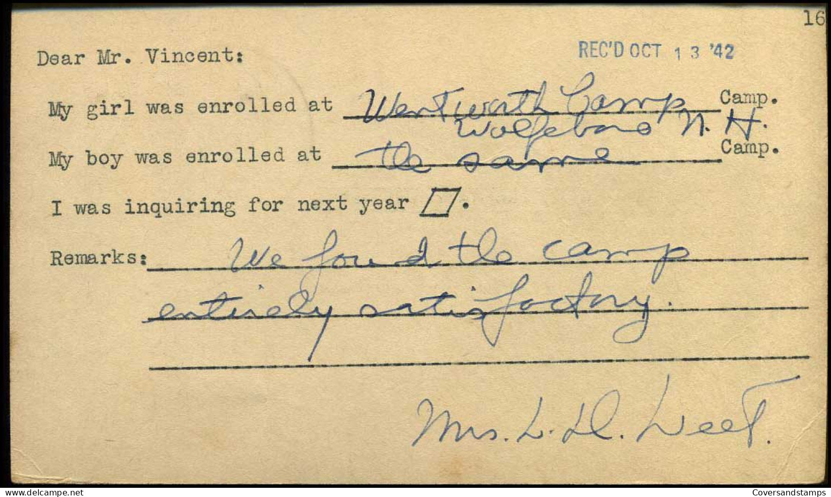 Postal Stationary - From Harvey, Illinois - 1941-60