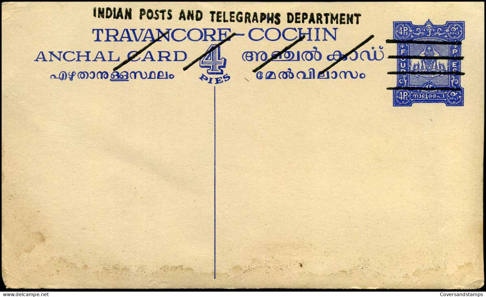 Post Card - Indian Posts And Telegraphs Department - Postales