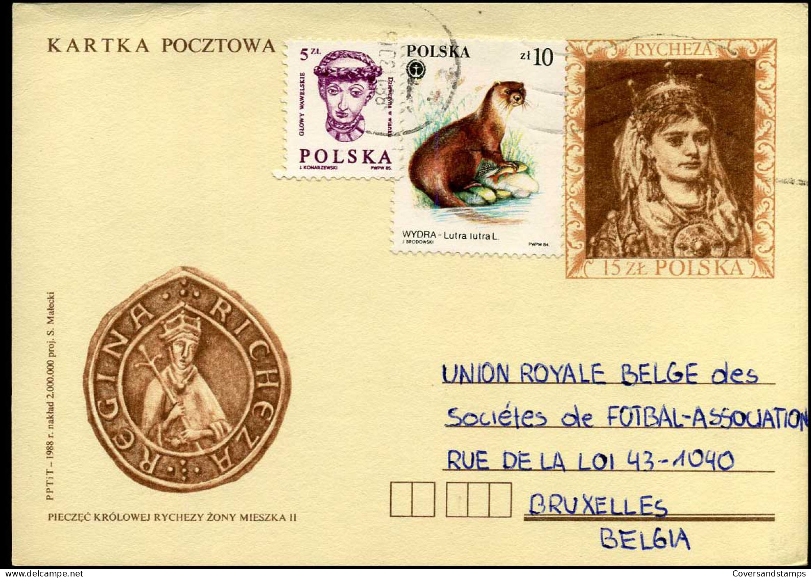 Post Card  -- To Brussels, Belgium - Stamped Stationery