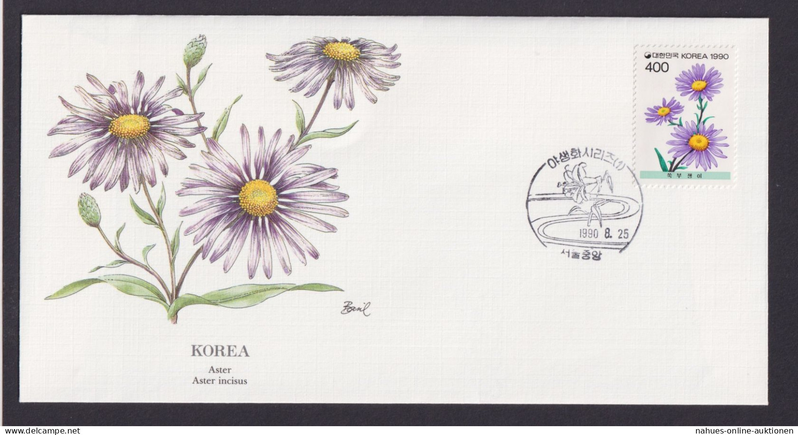 Korea Ostasien Flora Pflanzen Aster Incisus Schöner Künstler Brief - Korea, South