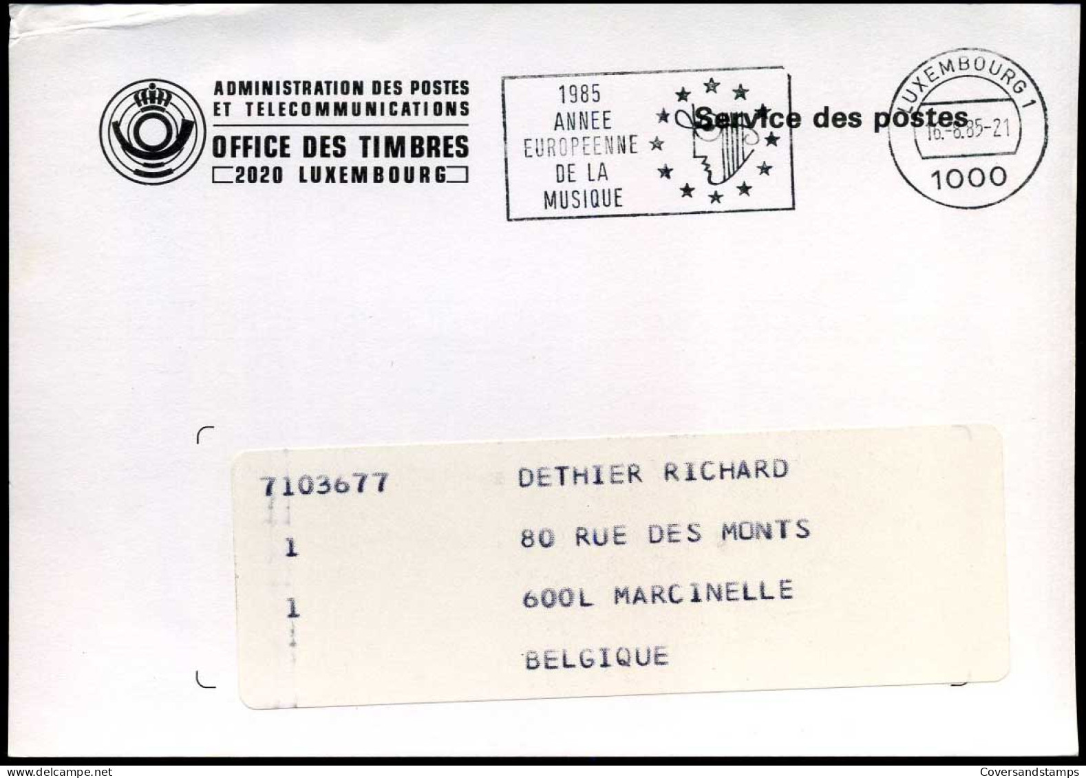 Luxembourg - Special Postmark "Day Of The Postage Stamp 1985" - Lettres & Documents