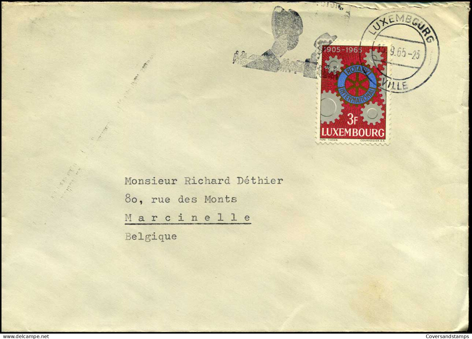 Luxembourg - Cover To Marcinelle, Belgium - Lettres & Documents