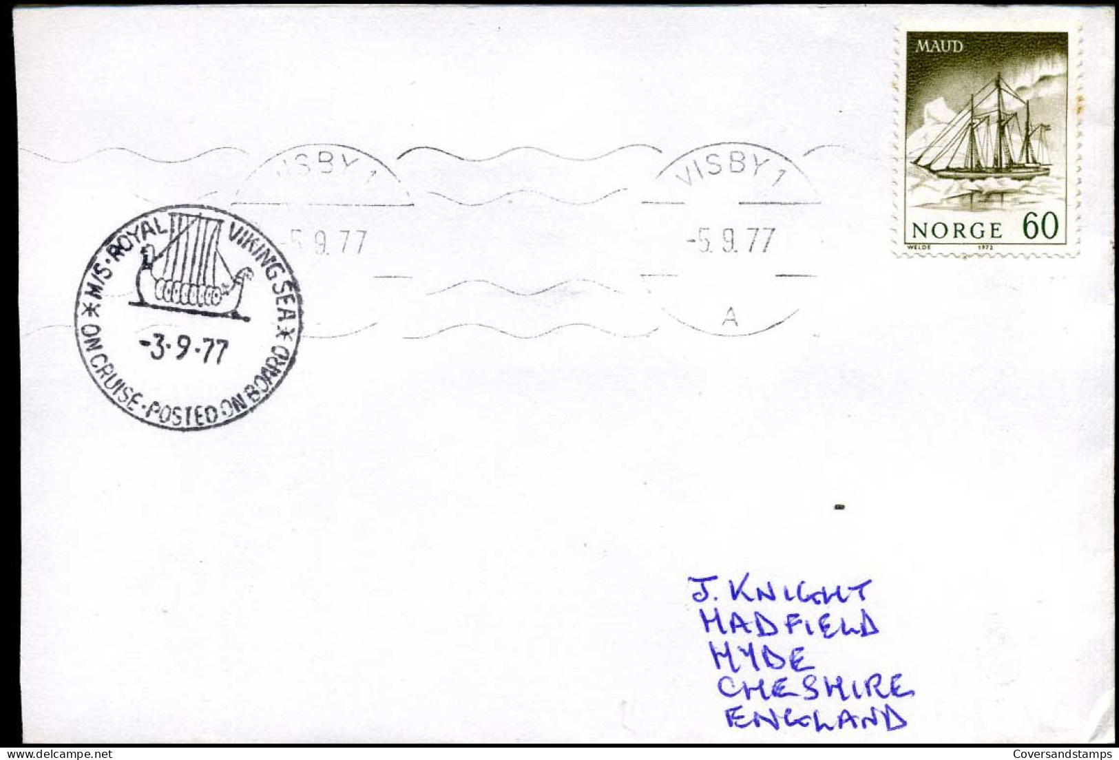 Norway - Cover To Hyde, England - "M.S. Royal Viking Sea, On Cruise, Posted On Board" - Briefe U. Dokumente
