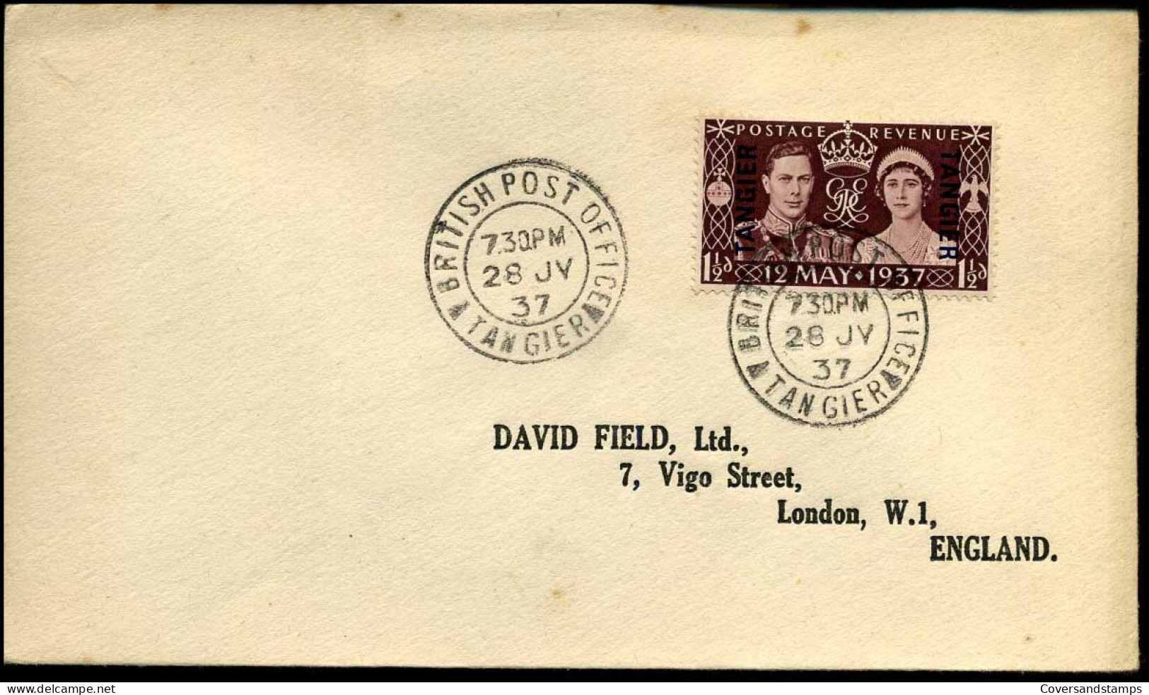 Cover To London, England -- British Post Office Tangier - Oficinas En  Marruecos / Tanger : (...-1958