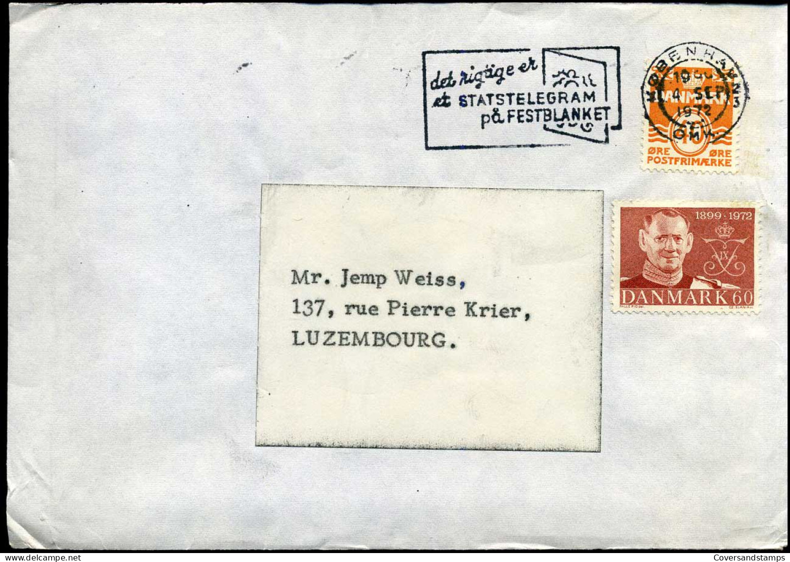 Cover To Luxemburg - Lettres & Documents