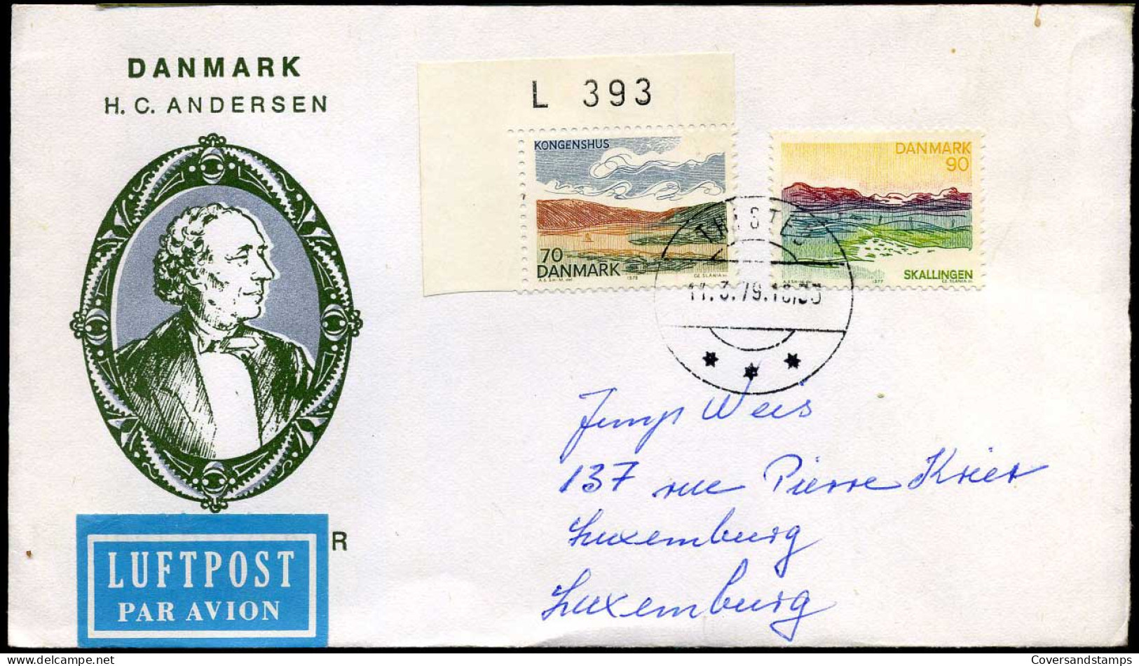 Cover To Luxemburg - "H.C. Andersen" - Covers & Documents