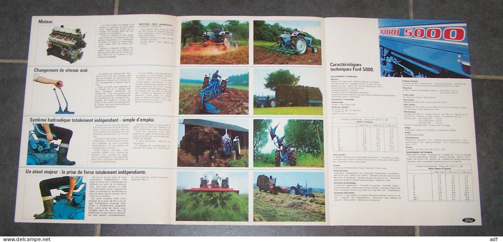 DEPLIANT PUB PUBLICITAIRE TRACTEUR FORD 5000, AGRICULTURE, MATERIEL AGRICOLE, AGRICULTEUR - Traktoren