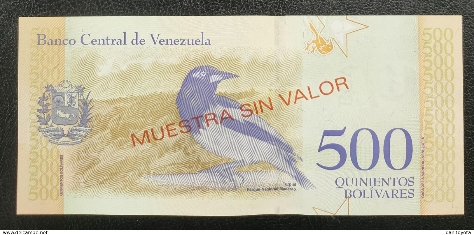 VENEZUELA. 500 BOLIVARES 18 DE MAYO 2018 MUESTRA SIN VALOR SIN CIRCULAR. - Venezuela