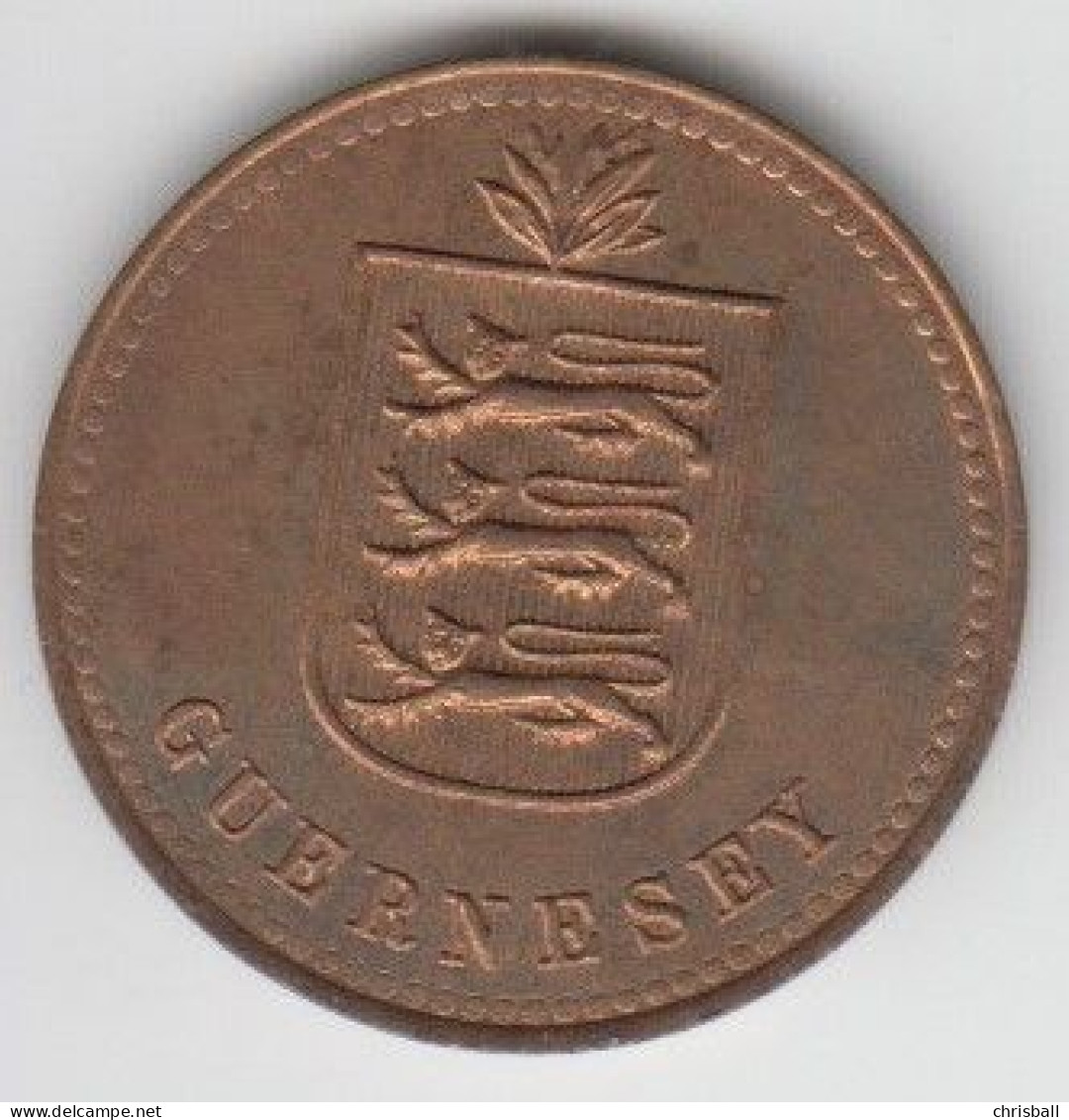 Guernsey Coin 4 Doubles 1949 Condition Aunc - Guernsey