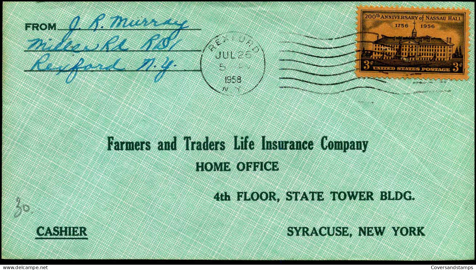 Cover From Rexford, New York To Syracuse, New York - Covers & Documents