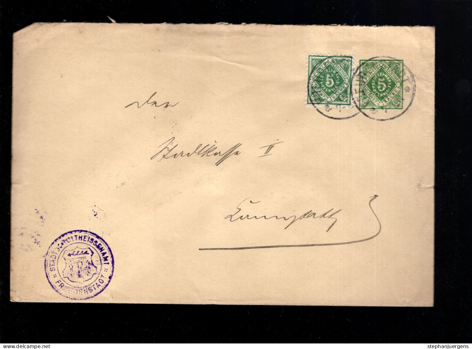 DU 5 A I Von Freudenstadt Nach Cannstatt (Absenderstempel: Stadtschultheissenamt Freudenstadt) - Postal  Stationery