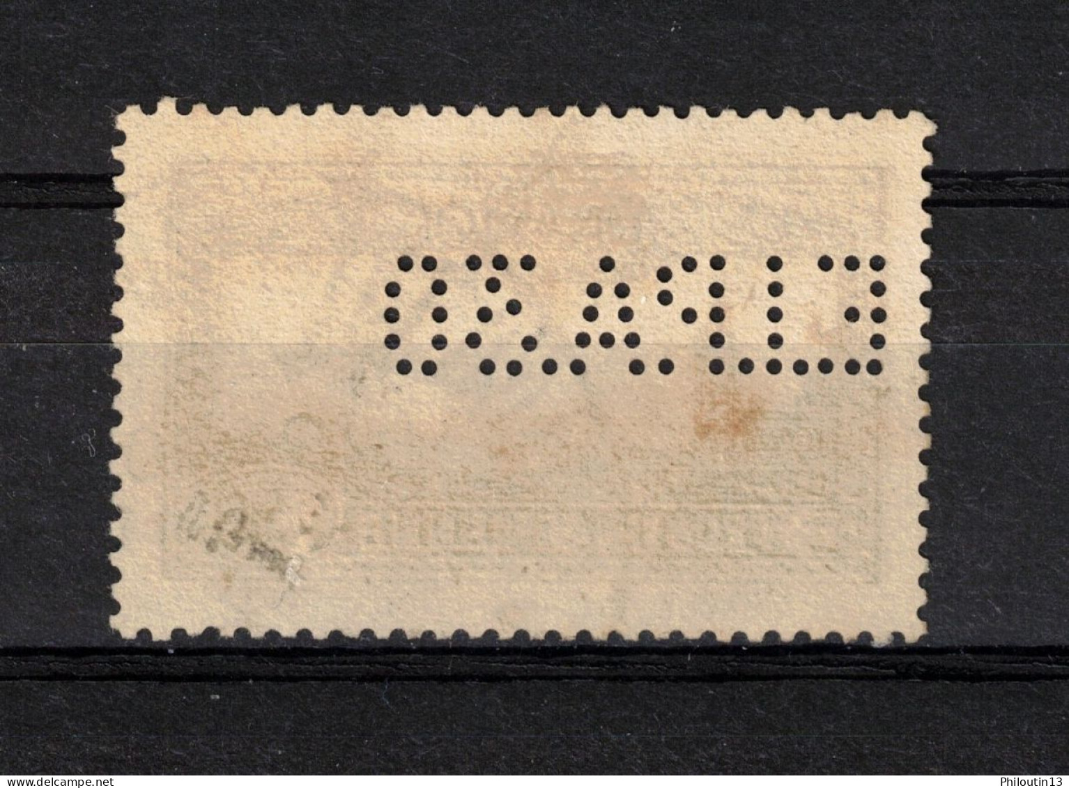 France Poste Aérienne N°6c Perforé EIPA 30 Oblitéré Cote 450€ - Signé BRUN - Scan Recto / Verso - 1927-1959 Afgestempeld
