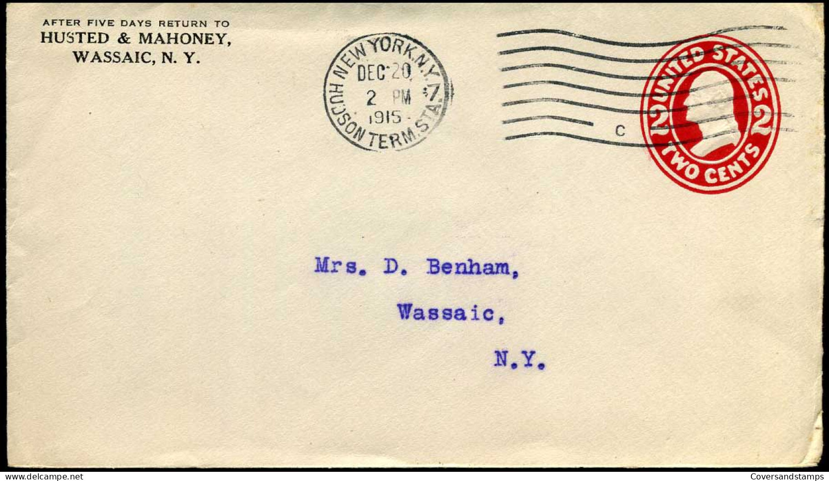 Cover From New York, Hudson Terminal Station, New York To Wassaic, New York - Covers & Documents