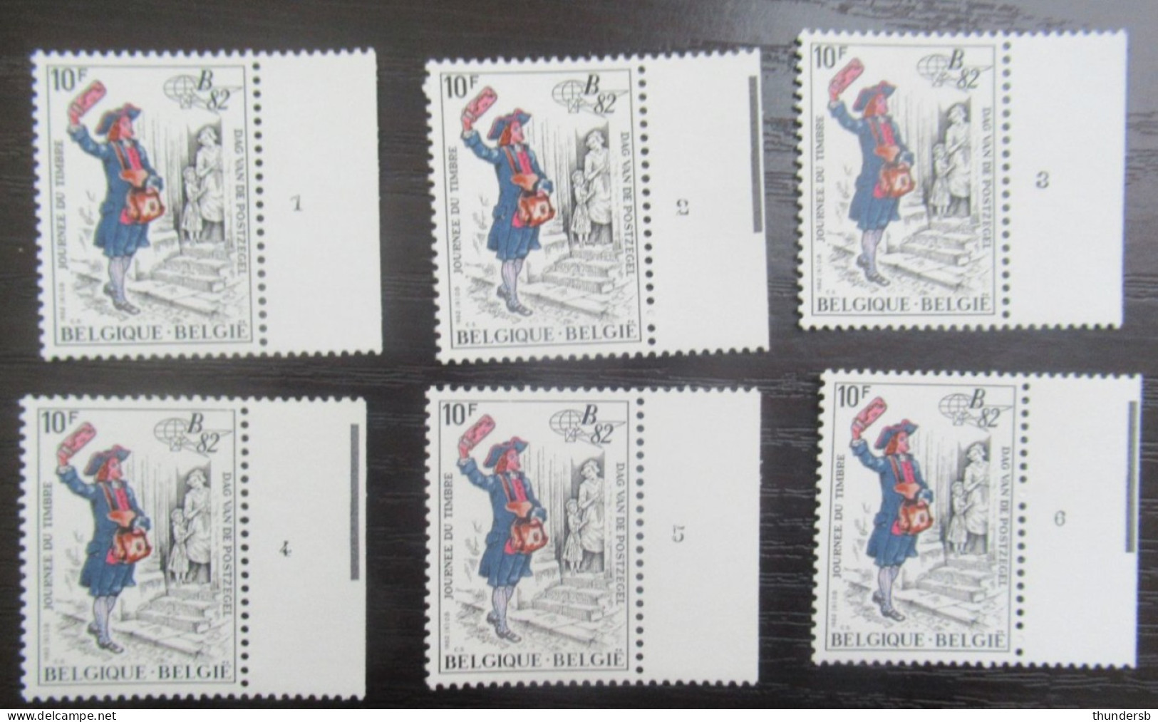 2052 'Dag Van De Postzegel' - Postfris ** - Volledige Set Plaatnummers - 1981-1990