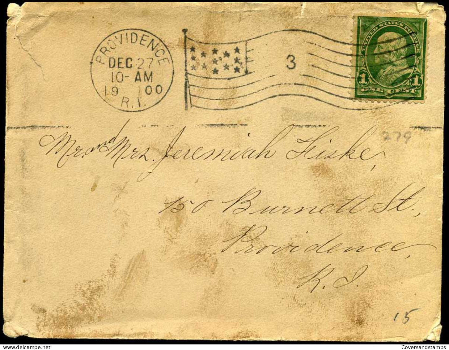 Cover From And To Providence, Rhode Island  - Cartas & Documentos