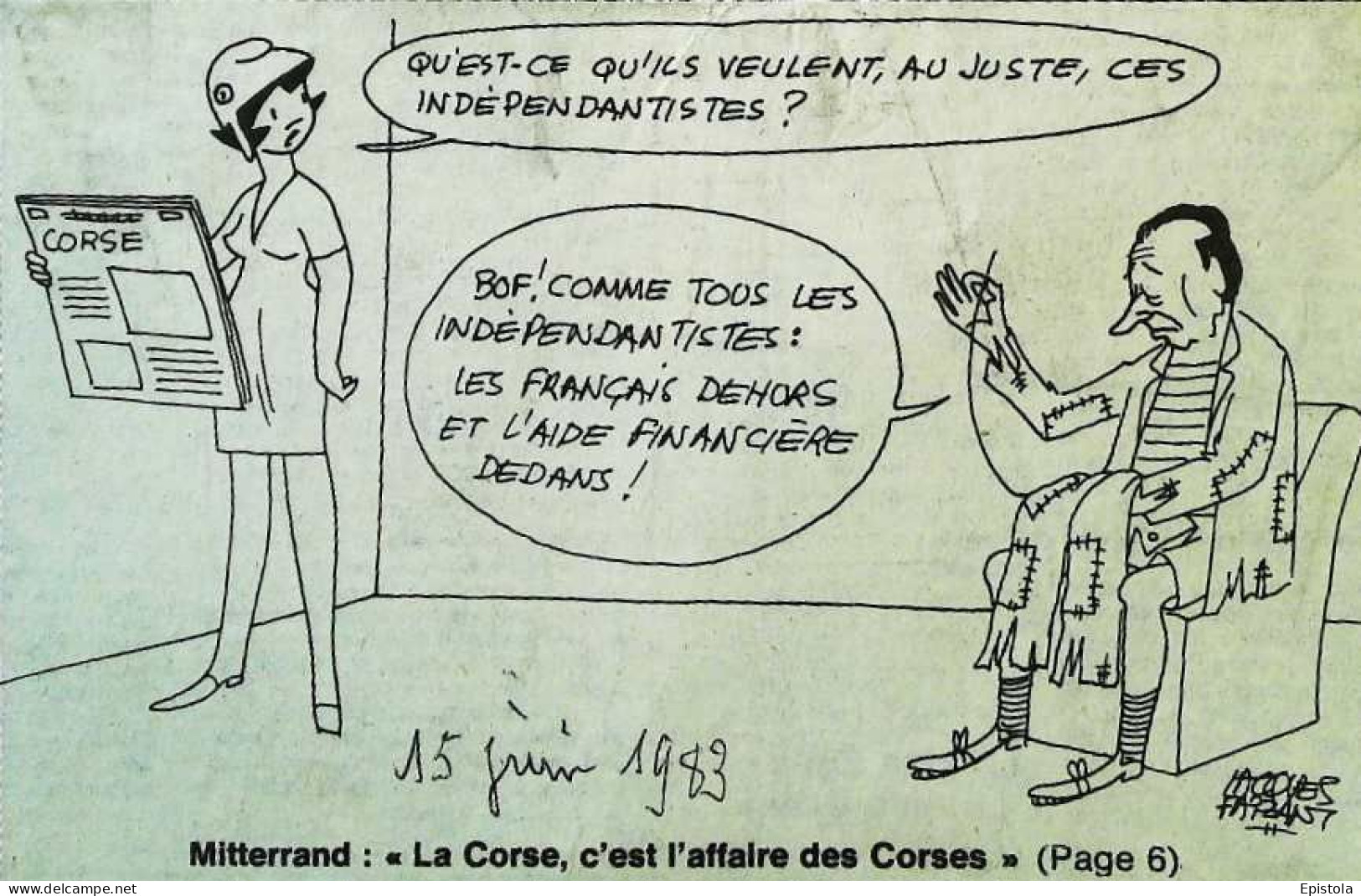 ► Coupure De Presse  Quotidien Le Figaro Jacques Faisant 1983 Corse Mitterrand - Desde 1950