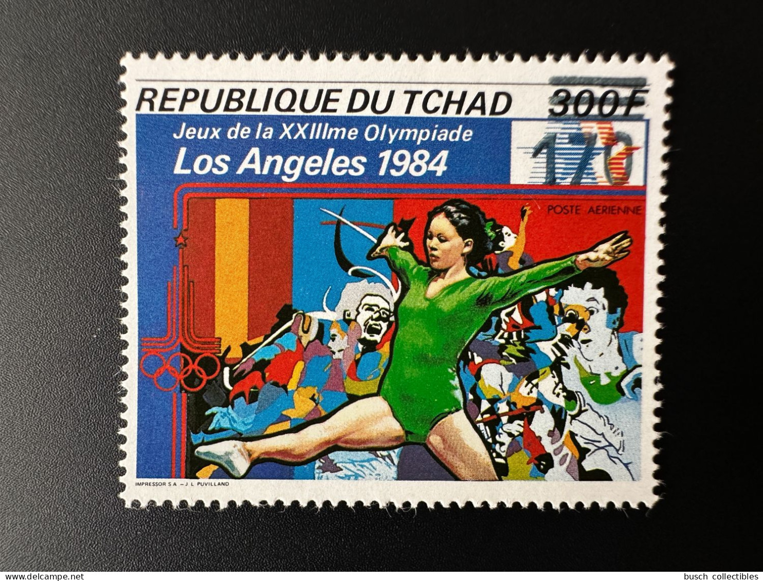 Tchad Chad Tschad 1987 / 1988 Mi. 1149 Surchargé Overprint Gymnastics Turnen Olympic Games Jeux Olympiques Los Angeles - Chad (1960-...)