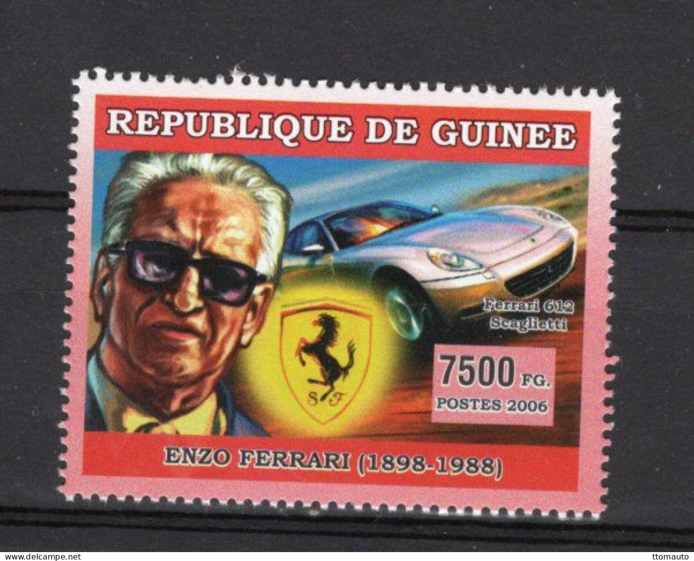 Ferrari Cars - Enzo Ferrari - Ferrari 612 Scaglietti - Guinée 2006 -  1v Timbre- MNH/Mint/Neuf - Cars