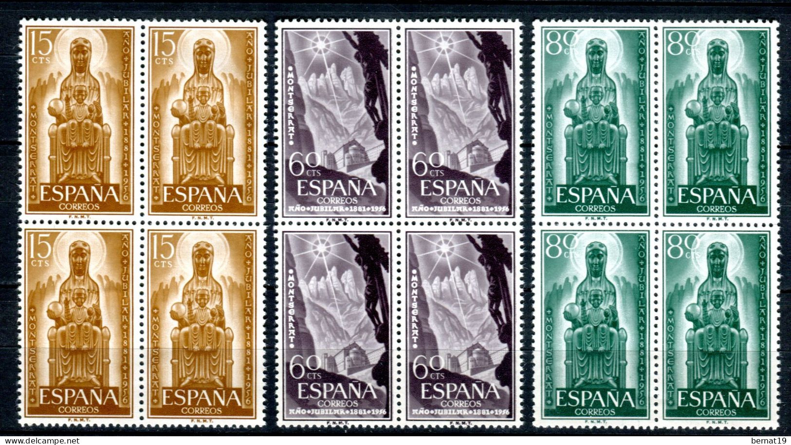 España 1956. Edifil 1192-94 X 4 ** MNH. - Unused Stamps