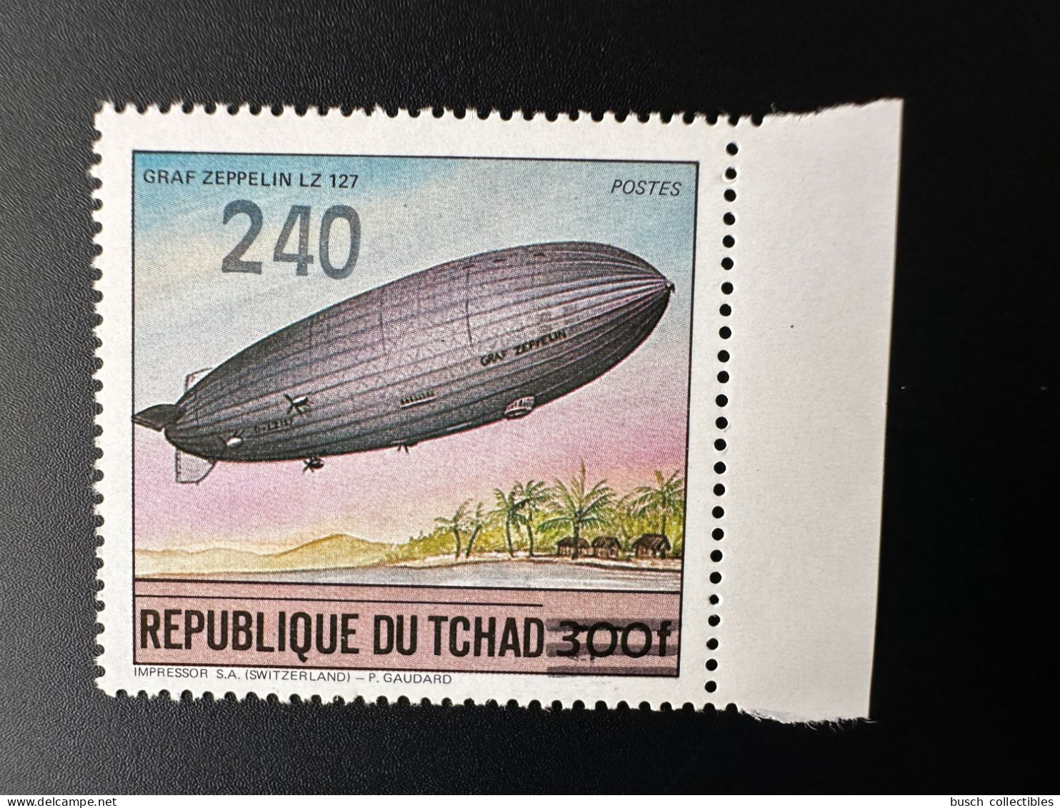 Tchad Chad Tschad 1987 / 1988 Mi. 1152 Surchargé Overprint Graf Zeppelin Ballon LZ 127 - Tschad (1960-...)