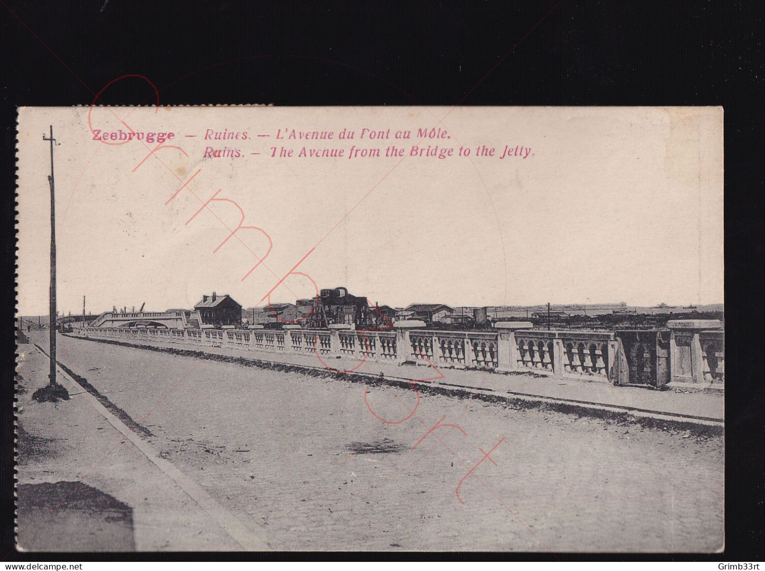 Zeebrugge - Ruines - L'Avenue Du Pont Au Môle - Postkaart - Zeebrugge