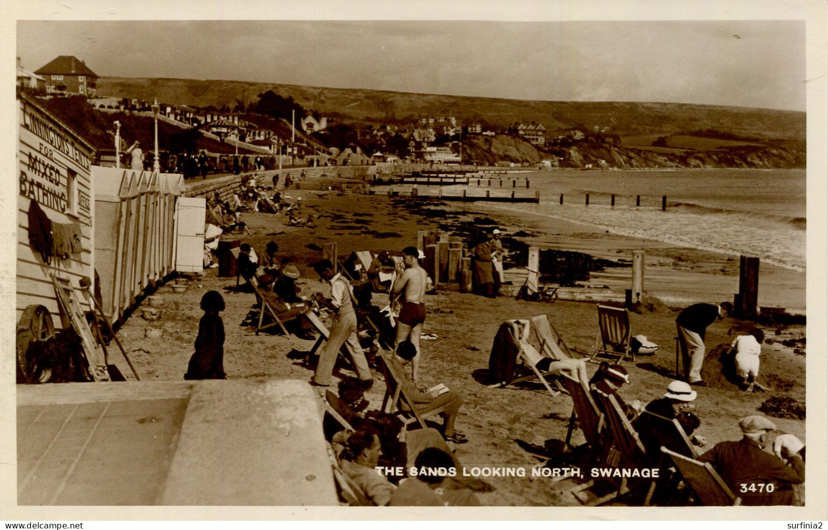 DORSET - SWANAGE - THE SANDS LOOKING NORTH RP  Do1133 - Swanage