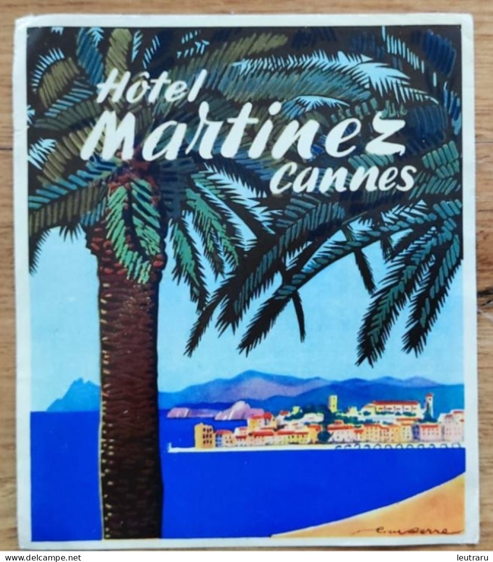 France Cannes Martinez Hotel Label Etiquette Valise - Etiquetas De Hotel