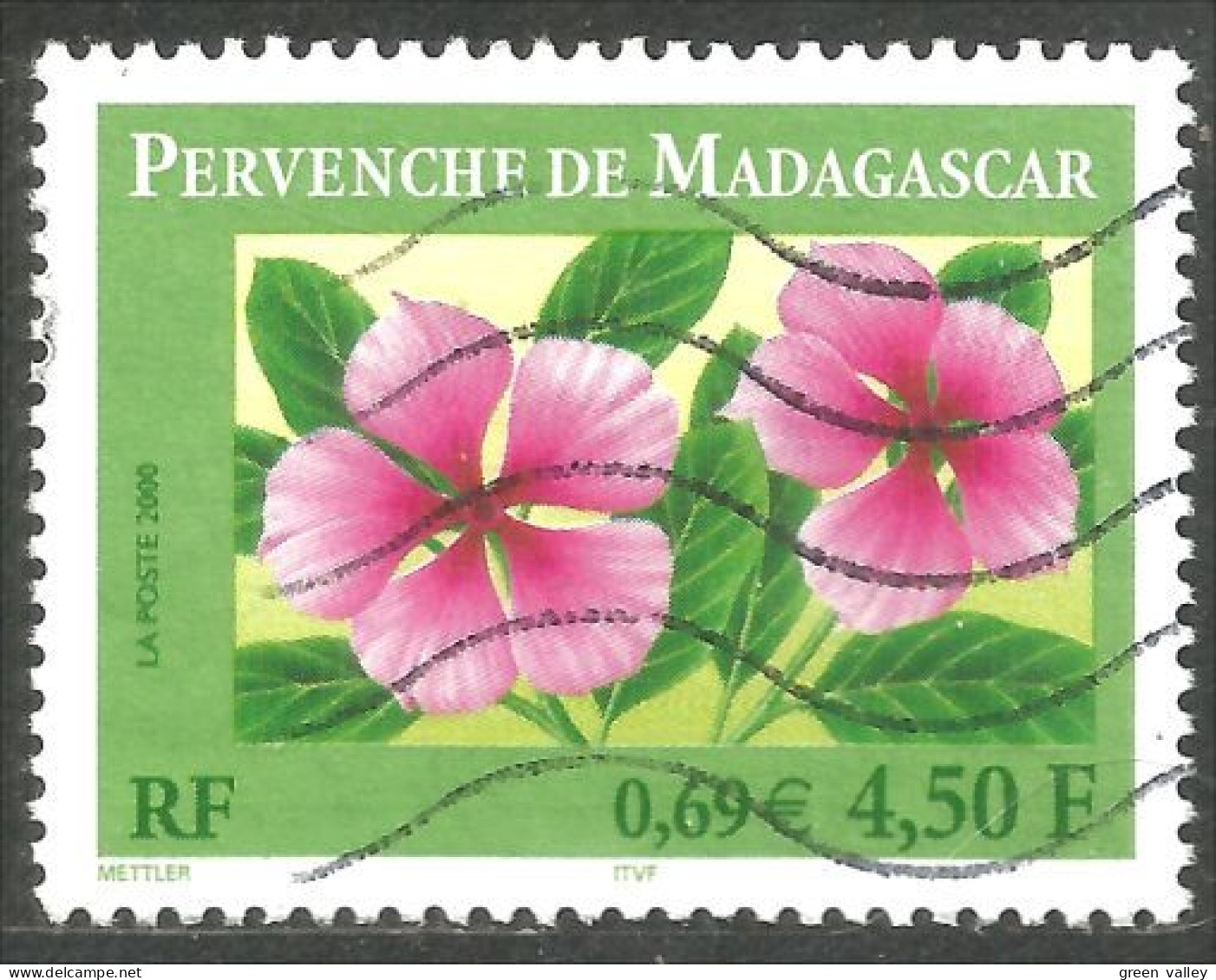 331eu-58 France Fleur Flower Blume Pervenche Periwinkle Maagdenpalm Immergrün Pervinca Bígaro - Oblitérés
