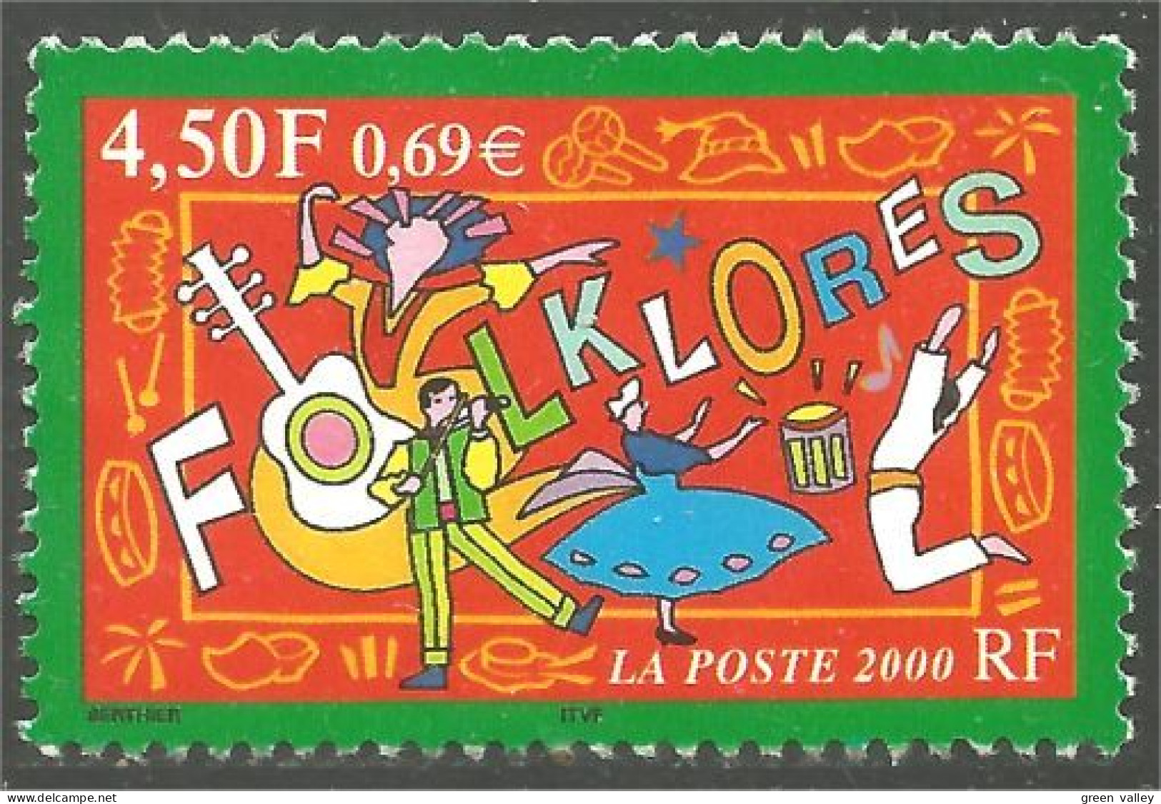 331ng-6 France Folklore Guitare Guitar Danse Dance Musique Music Tambour Drum Sans Gomme - Música