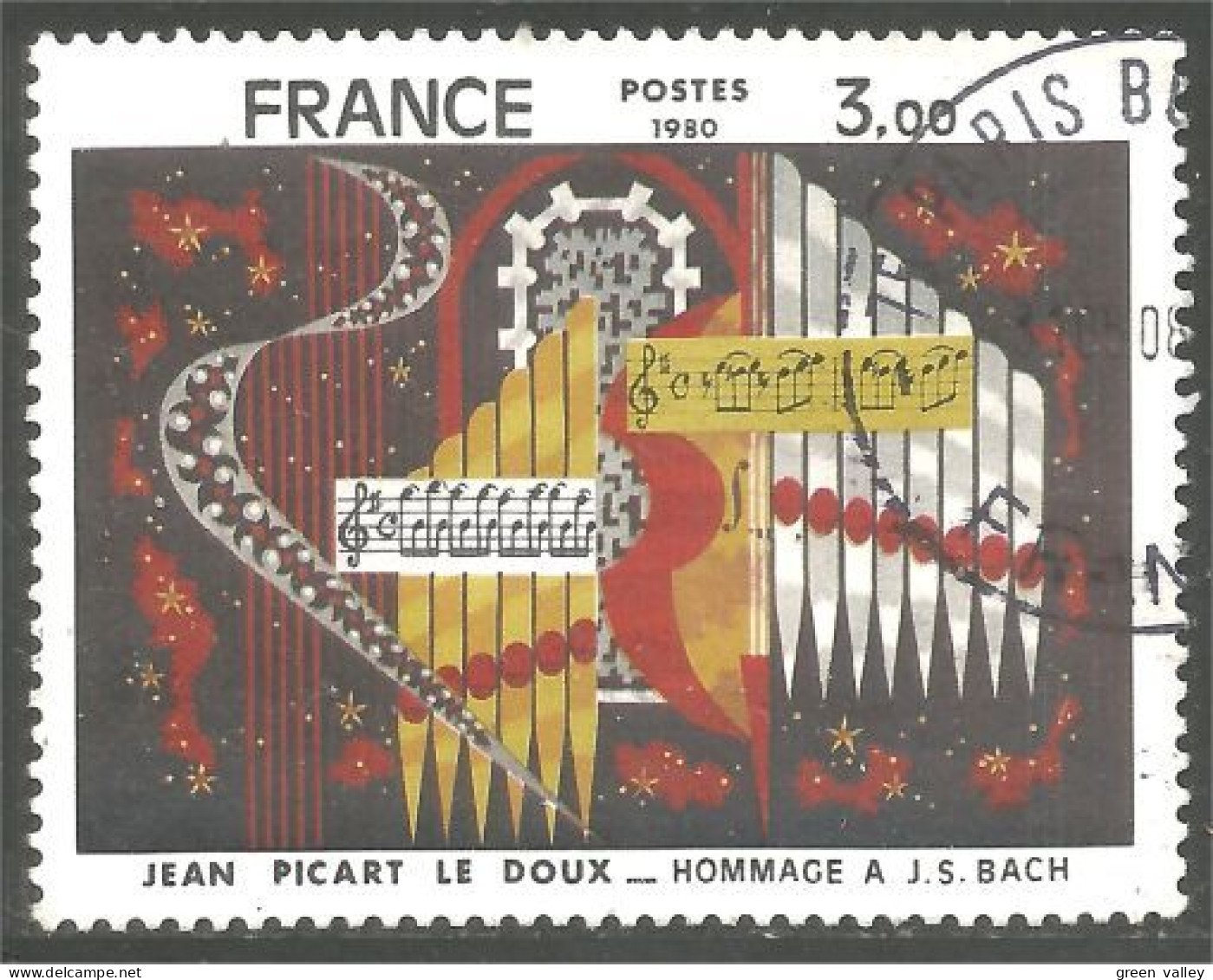 331nf-51 France Tableau Hommage J.S. Bach Painting Compositeur Composer Musique Music - Música