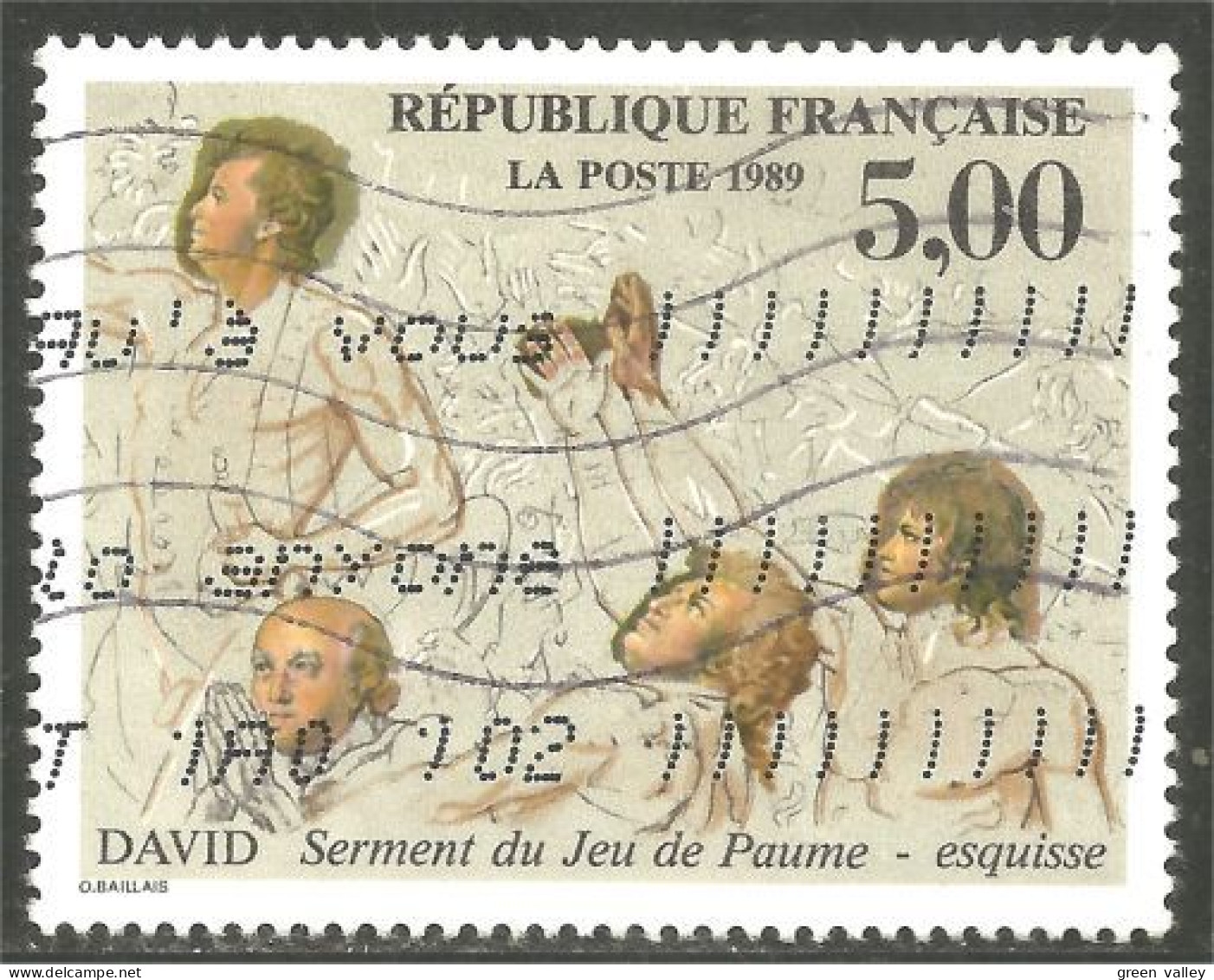 331nf-56 France Dessin David Drawing Esquisse Jeu De Paume - Used Stamps