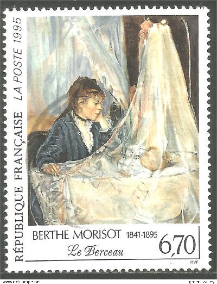 331nf-42 France Tableau Berthe Morisot Le Berceau Painting - Used Stamps